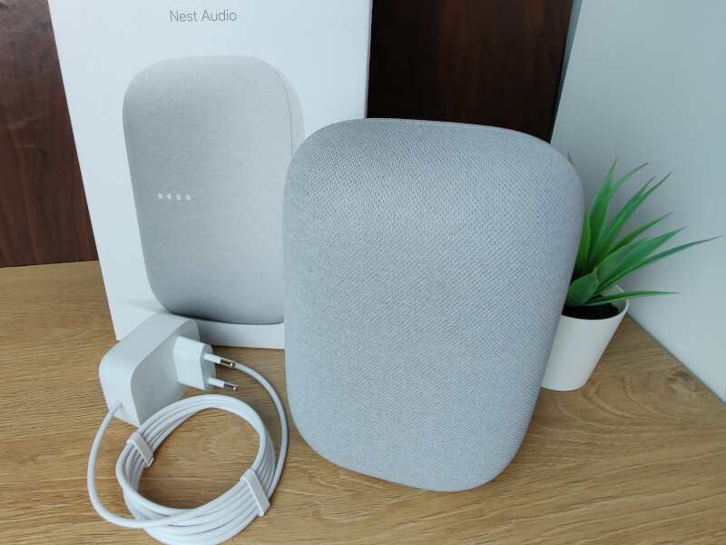 Google Nest Audio smartspeaker smarthøjttaler indpakning indhold smart home Google Assistent